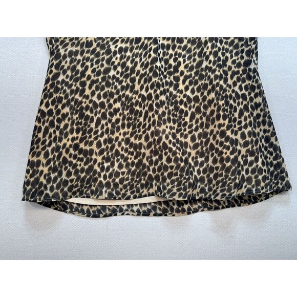 J.Crew Womens Leopard Ruffle Tie Neck Tank Top Size S Beige  Sleeveless Chic - Picture 6 of 12